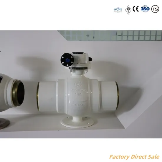 DN350 Carbon Steel Wcb CF8m Pn16 Butt Welding Trunnion Mounted Full Weld Ball Valve 