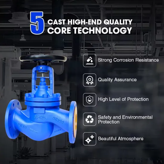 Cast Iron/Cast Steel Pn16 Steam Bellow Seal Water Globe Valve Price 